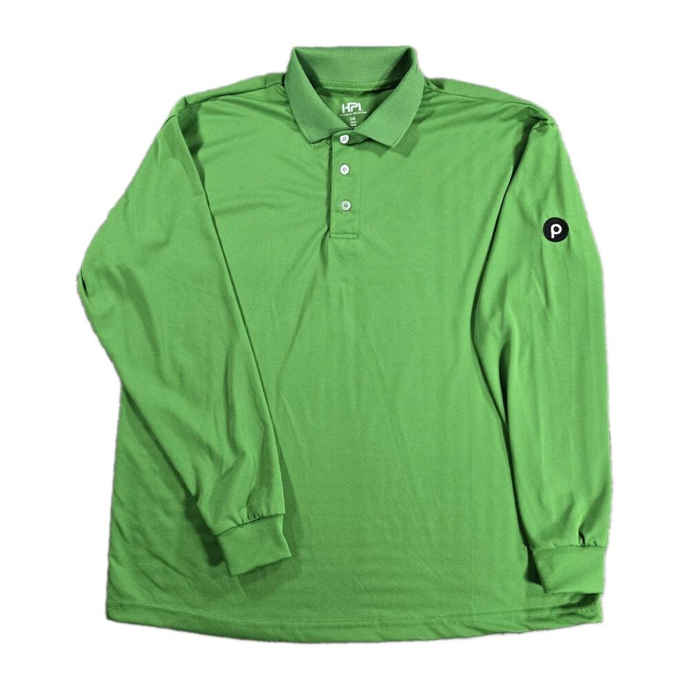 Publix Grocery Uniform Work Employee Polo Long Sleeve Green Shirt Mens Large